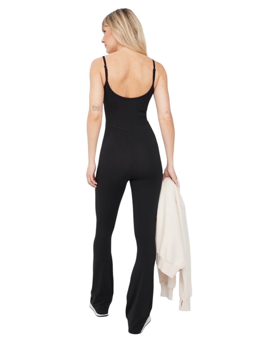 OFFLINE By Aerie Real Me XTRA Flare Leg Jumpsuit Black Athleisure